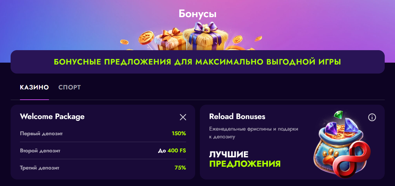 Бонусная программа для новых игроков Irwin Casino в 2025 году